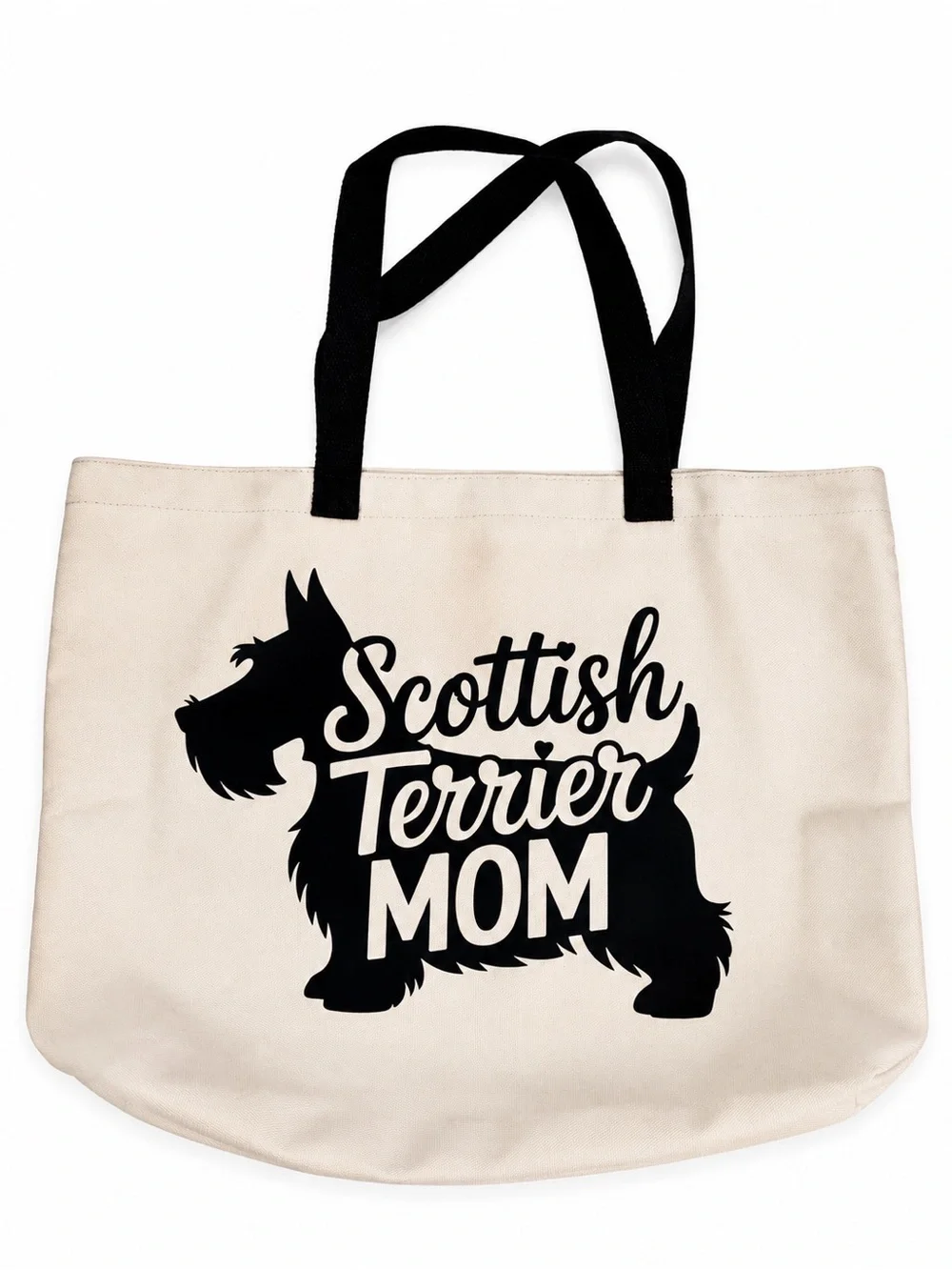 Scottish Terrier Mom Gift set - Beige Tote Bag & zipper pouch